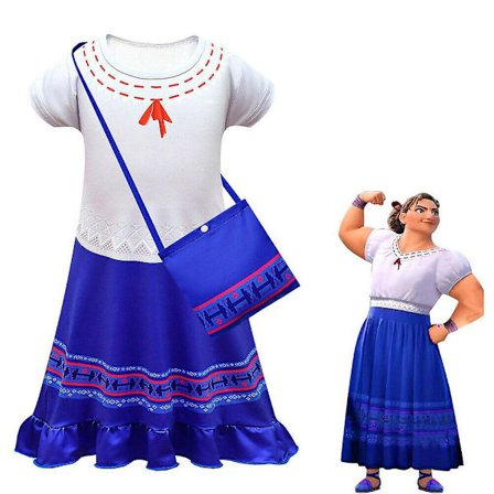 Encanto Luisa Cosplay Kostyme Barn Kjole Veske Outfits Kostyme