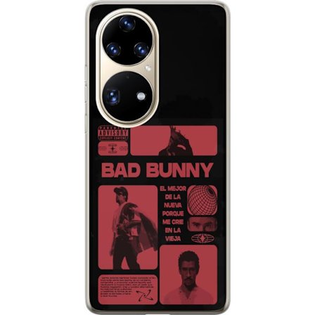 Kompatibelt Mobildeksel til Huawei P50 Pro Bad Bunny NFL-inspirert skjoldlogo med amerikansk fotball og stjerner