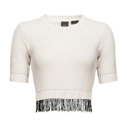 Pinko - Stickade Tröjor & Koftor - Beige - Dam - Storlek: S, Dam, Storlek: S