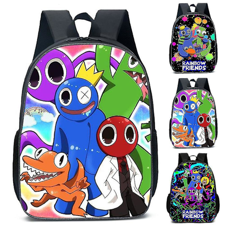 Rainbow Friends Ryggsekk Stor Kapasitet Ryggsekker Skolesekker for Barn Gutt Jente vY C