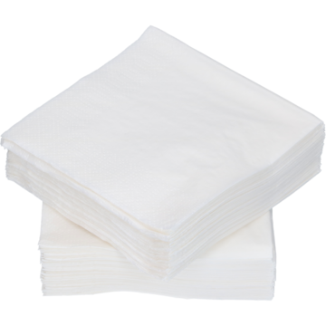 SERVIETTE 2-LAGS HVIT 24X24CM