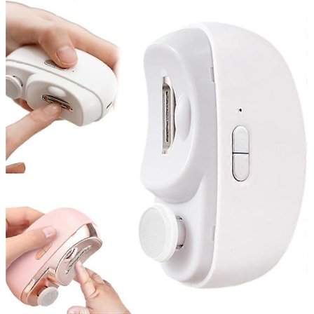 2 i 1 Automatisk Elektrisk Negleklipper Trimmer Negleklip med Lys til Børn og Voksne
