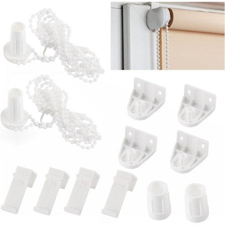 Pakke med 17 mm persiennebeslag - Reservedele til vinduer - Gardinmonteringssæt til mørklægningsrullegardiner