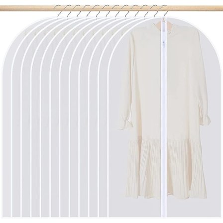 12 stk. tøjposer, støvtætte tøjbetræk, tøjbetræk med lynlås, kjole