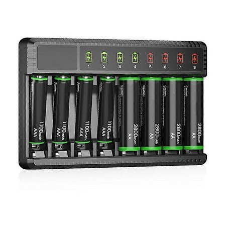 Yleislaturi 8 paikalla AA AAA Ni-MH -akuille