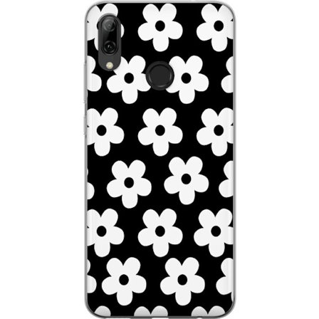 Yhteensopiva Puhelinkuori Huawei Huawei P smart 2019 Mustavalkoinen kukkakuvio minimalistisessa skandinaavisessa muotoilussa, jossa voimakas kontrasti