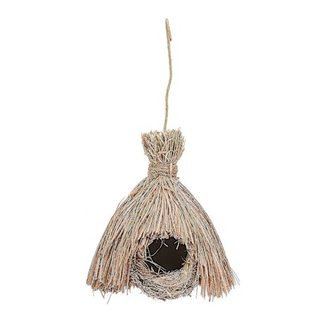 1 stk. Fuglebur Ornament Halm Fuglehus Fuglerede Pynt Halm Fuglerede Dekoration Fuglebur Vedhæng