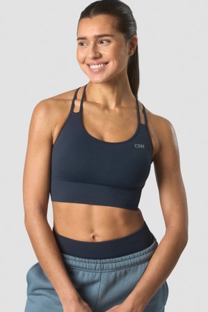 ICANIWILL - Ribbed Define Seamless Sports Bra Dk Teal - Sport-BH - Dam - Träningskläder från ICIW