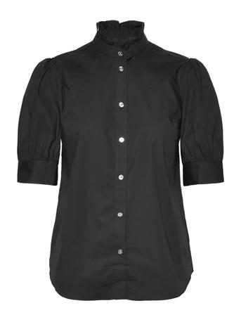 Ctn Short Puff Slv Top Black Michael Kors