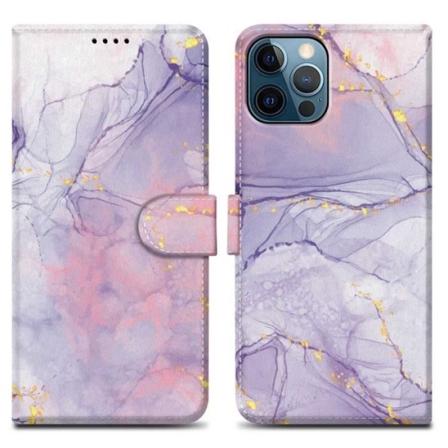 Fodral till Apple iPhone 13 PRO MAX Fodral i marmorrosa lila nr 5 Fodral Skydd Magnetisk stängning Plånbok Wa