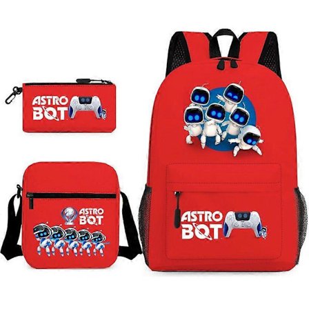 3 kpl Astro Bot Nuorten Koululaukku Avaruusrobotti Reppu