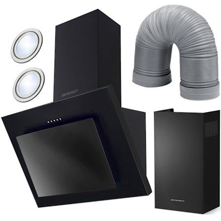 Elegant köksfläkt 60 cm Berdsen BT-215 svart