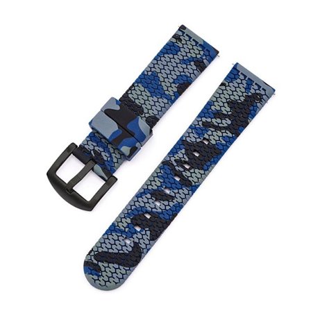 One Piece (Safirblå Camouflage + Sort Spænde, 22mm)