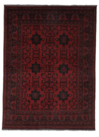 Koberec Afghán Khal Mohammadi 151X199 Černá/Tmavě Červená (Vlna, Afghánistán)