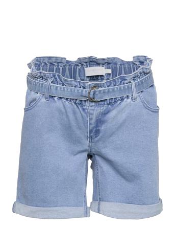 Mlnewbarka Belted Lb Denim Shorts A. Shorts Denim Shorts Blå Mamalicious