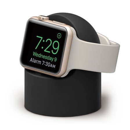 Apple Watch laddställ i silikon med rund form - Svart Design | Perfekt Smart Watch Klockställ | Från Yedi