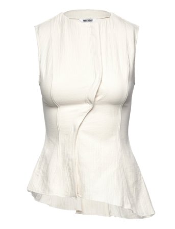 Weekday Sleeveless Asymmetric Peplum Top - White - 40