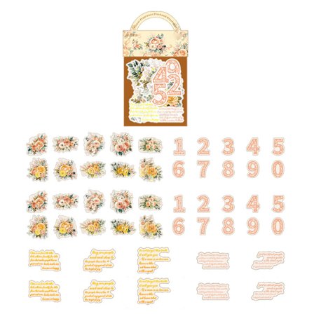 50 st Blomsterjournal Klistermärken Självhäftande Dekorativt Papper Härlig Heminredning Typ 2
