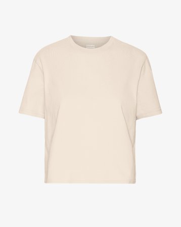 Organic Boxy Crop Tee - Ivory White L