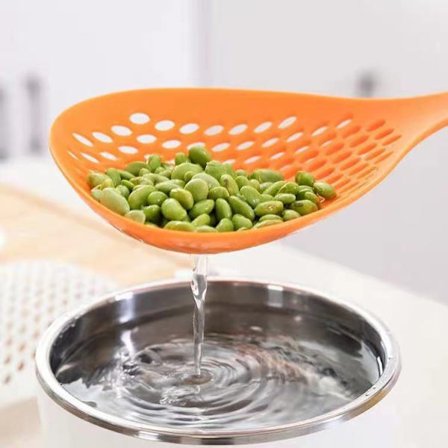 Japansk durkslag stor kök stor nudel durkslag stor durkslag hushåll långt handtag halkfri rund durkslag avlopp