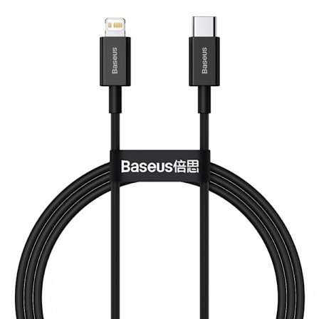 Baseus Superior Fast Charge USB-C till Lightning Kabel, 20W, 1m - Svart