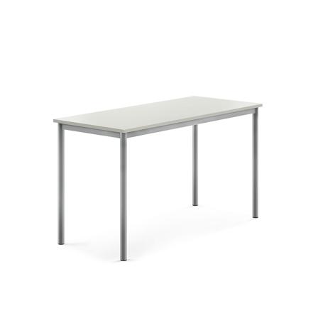 Tisch SONITUS, 1400x600x760 mm, Hochdrucklaminat grau, alugrau