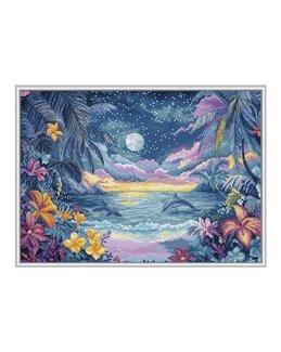 Broderikit Billede Tropisk nat - LetiStitch