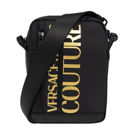 Versace Jeans Couture, Shoulder bag with logo Zwart, Heren, Maat:ONE Size,Bedrukt