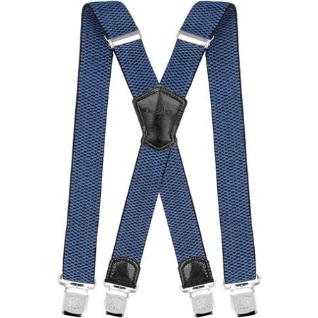 NA/Herreseler med Meget Stærke Metalklemmer Bred 4cm Kraftige Seler One Size Passer Alle Mænd og Kvinder Justerbare og Elastiske X-Form (Blå)