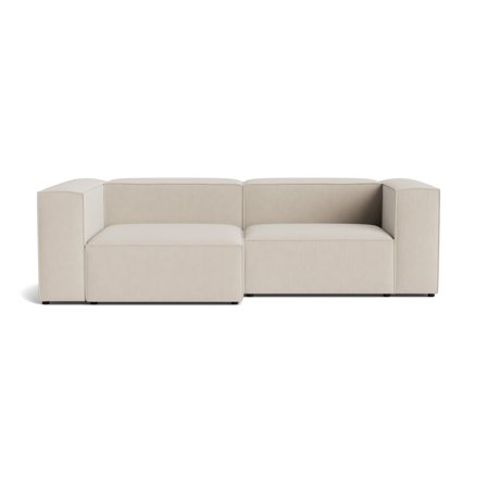 Lissabon Chaiselong Sofa, Venstrevendt, Rebel Beige, Kvalitetsstof, 260x130x72cm - Modulsofa med Krydsfiner Ramme & Mange Lag Skum