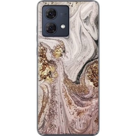 Yhteensopiva Puhelinkuori Motorola Moto G84 Beige kultamarmori ylellinen muotoilu pehmeillä linjoilla ja metallisella kiillolla, inspiroituna tyylikkä