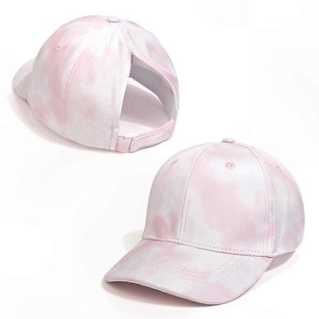 Justerbar baseballcaps med hestehale for barn - Sommerhatt for stranden med hull for høy knute for jenter utendørsaktiviteter