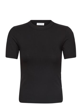 Modal Rib Slit Detail T-Shirt Ss Calvin Klein Black