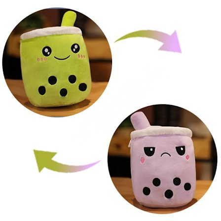 Flip Boba Tea Plysch Fylld Leksak Brun Bubble Tea Bubble Plysch Kudde Hem Mjuk Kramkudde Present 25CM