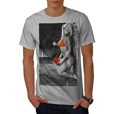 Modell Hot Fit Girl Sexig T-shirt för män