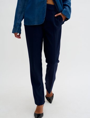 My Essential Wardrobe 26 The Tailored Straight Pant - Navy - 34