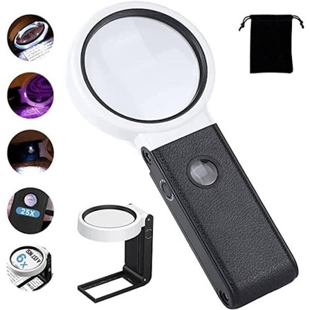 Gulvstående forstørrelseslampe, 6X 25X bordforstørrelsesglass med brett