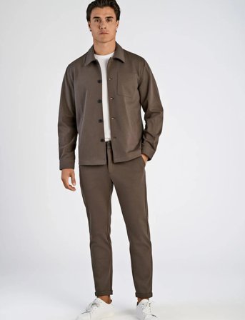 Lindbergh Superflex Overshirt - Brown - XL