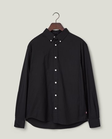 Lexington Loose Supima Oxford skjorte med button-down krave, sort