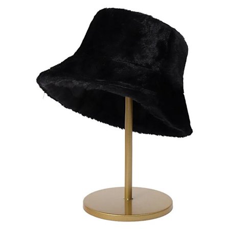 Vinter Plysch Bucket Hats För Kvinnor Utomhus Tjock Varm Panama Keps Solid Leopard Mjuk Fuskpäls Dam Flickor Streetwear Fisherman Hat