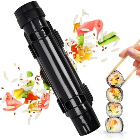 Sushi-maskin (27*6 cm, svart), Sushi Bazooka, DIY Sushi-maskin grönsak, kött, rullverktyg, kökstillbehör, Sushi-verktyg