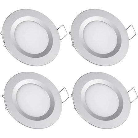 4 x 12V LED Upotettu Spotlight-valoaukko 58-65mm 3W 3200K Upotettu Kattovalaisin Matkailuauto Vene Asuntovaunu Pakettiauto Jahti Lämmin valkoinen (