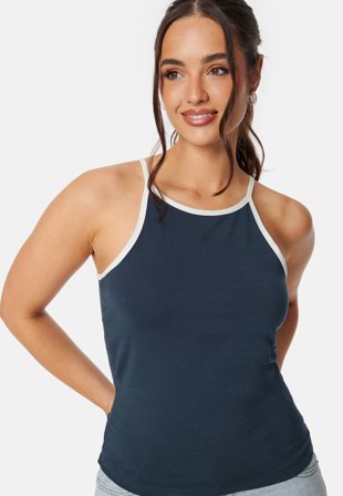 SELECTED - Slfelfrida Contrast Top - Dark Sapphire - Kläder - - Bubbleroom