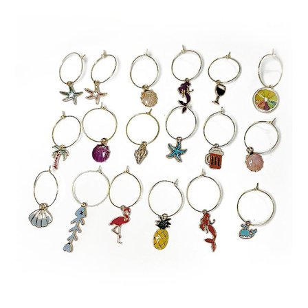 Tagsi Identifikation, vinglas charms, drikkemarkører Juledekorationer