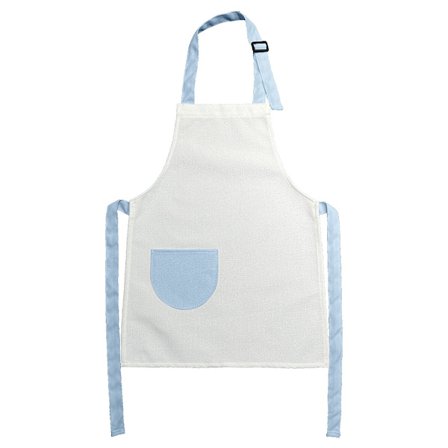 Blå 47*36CM Søt Lomme Justerbar Barneforkle Bomull Hamp Barn