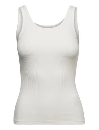 Slfanna U-Neck Top B Top Ærmeløs Top Hvid Selected Femme