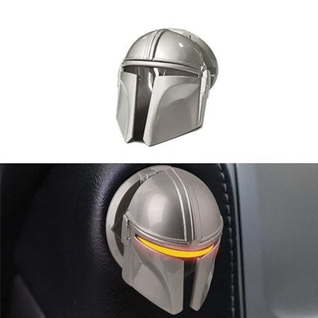 Sæt med 2 motor start-stop knapdæksel legering 3D åben ridsefast en-knap startknapdæksel bil tændingsknap beskyttelsesdæksel, universel motor start-