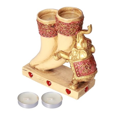 Norsun kynttilänjalka, söpö onnenpatsas, työpöydän käsityökoriste