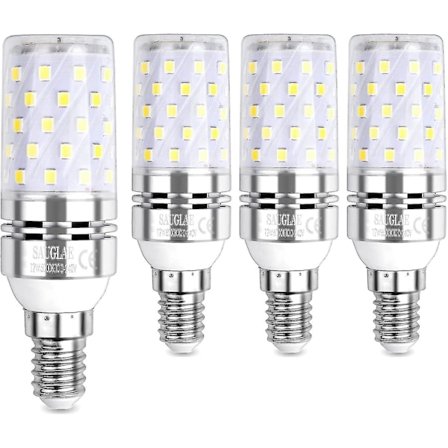 LED majslampe 12W, svarende til 100W pære, E14, 6000K kold hvid, 1200lm, 4-pak