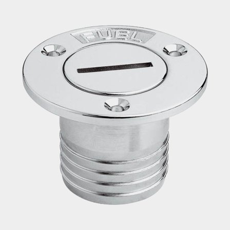 Deck fill fuel Maestrini Chrome Plated Deck Fill Fitting, straight, chrome plated brass & cap in chrome plated brass, for Ø52 mm hose